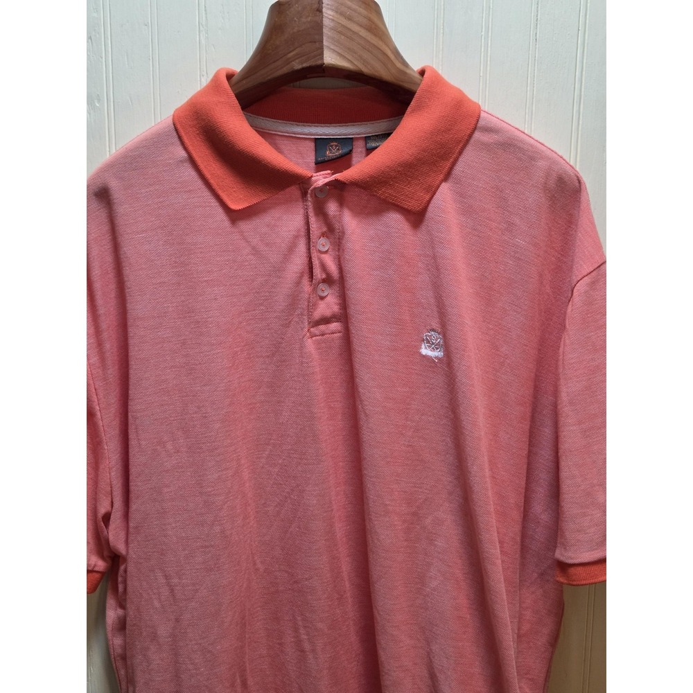 Sahara Club Polo Shirt Mens 3XL Pink Golf‎ Crest 100% Polyester Short Sleeve